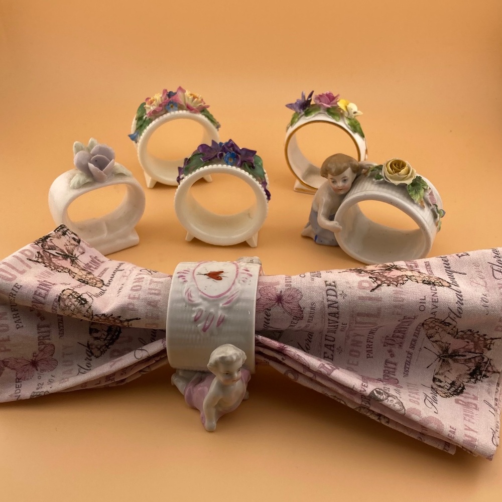 Napkin Rings Bone China Collectible 6